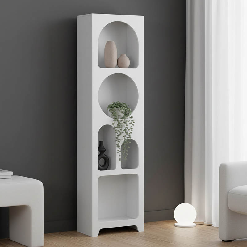 260-000041 Βιβλιοθήκη Emersi pakoworld mdf σε λευκή απόχρωση 48x35x180εκ - Image 1
