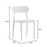 Καρέκλα Amvroan στοιβαζόμενη pakoworld με UV protection λευκό pp 51x49x79.5εκ - Image 5