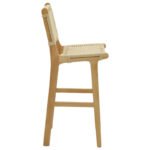 Σκαμπό μπαρ Julien pakoworld rubberwood φυσικό-έδρα φυσικό σχοινί 45x46x95εκ - Image 4