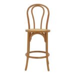 Σκαμπό μπαρ Thonet pakoworld φυσικό ξύλο οξιάς-έδρα φυσικό rattan 41x50x105εκ - Image 4
