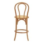 Σκαμπό μπαρ Thonet pakoworld φυσικό ξύλο οξιάς-έδρα φυσικό rattan 41x50x105εκ - Image 5
