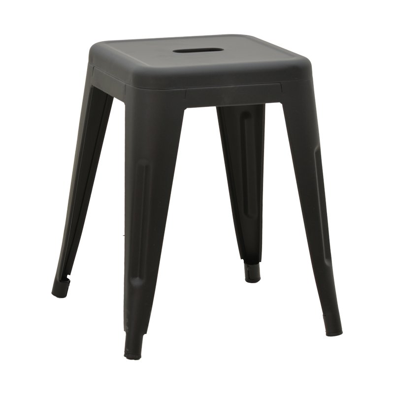 270-000019 Σκαμπό Utopia pakoworld μέταλλο μαύρο ματ 30x30x45εκ - Image 1