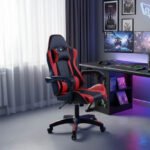 Καρέκλα γραφείου gaming William pakoworld PU μαύρο-κόκκινο - Image 2