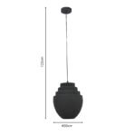 Φωτιστικό οροφής Kelsy Inart E27 μαύρο μέταλλο Φ30x122εκ - Image 5