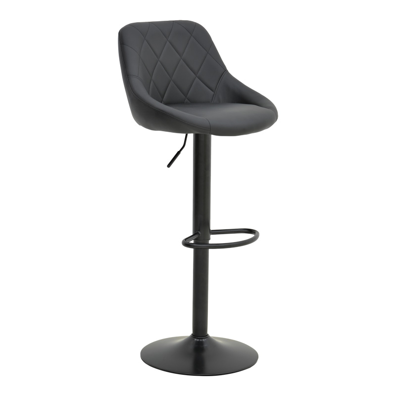 292-000103 Σκαμπό μπαρ Boronez pakoworld πτυσσόμενο μαύρο pu-με μαύρη βάση 47x49x112εκ - Image 1