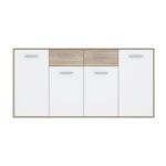 Μπουφές Drepen pakoworld μελαμίνη σε λευκό και sonoma χρώμα 162.3x34.2x81.7εκ - Image 3