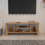 Έπιπλο τηλεόρασης Seref pakoworld σε oak απόχρωση 120x30x47εκ - Image 3