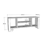 Έπιπλο τηλεόρασης Seref pakoworld σε oak απόχρωση 120x30x47εκ - Image 5