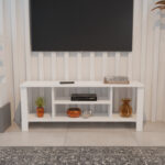Έπιπλο τηλεόρασης Seref pakoworld σε λευκή απόχρωση 120x30x47εκ - Image 3