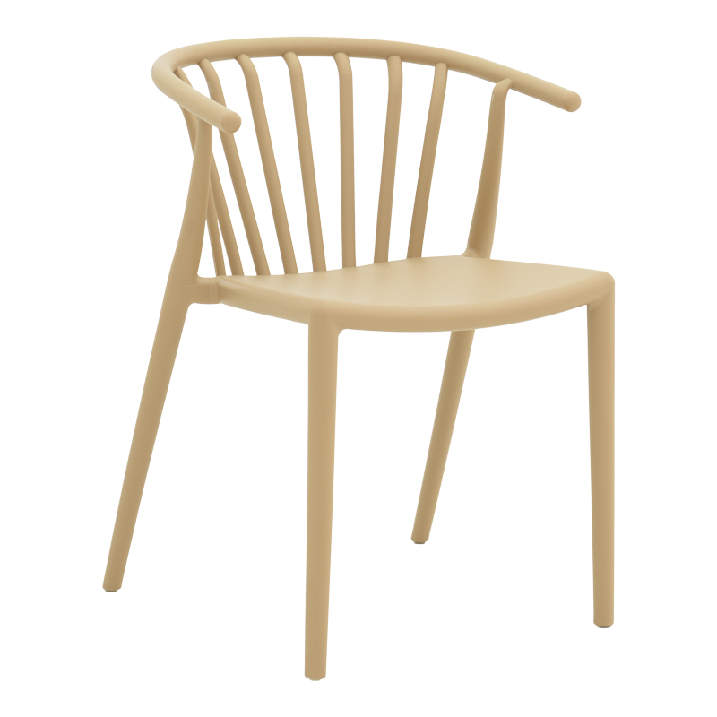 326-000025 Πολυθρόνα Zelma pakoworld pp σε ανοιχτή απόχρωση cappuccino 55x53x73εκ - Image 1
