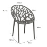 Πολυθρόνα Daren pakoworld pp σε ανθρακί απόχρωση 59x60x79,5εκ - Image 7