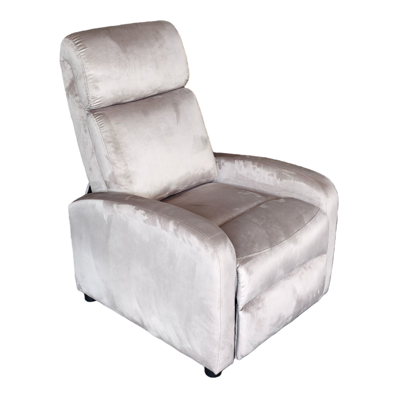 331-000012 Πολυθρόνα relax Norva pakoworld βελούδο σε γκρι απόχρωση 68.5x86x100εκ - Image 1