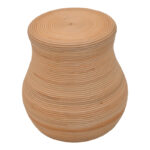 Σκαμπό Bulaten Inart rattan σε φυσική απόχρωση Φ45x45εκ - Image 2