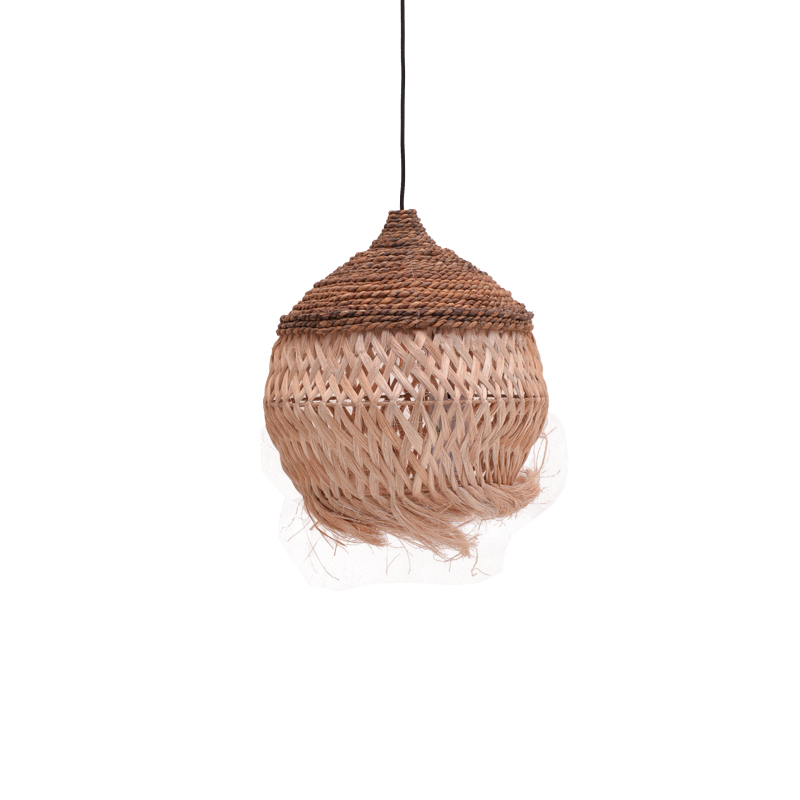 339-000019 Φωτιστικό οροφής Fiorine Inart abaca σε φυσικό χρώμα Φ35x45εκ - Image 1