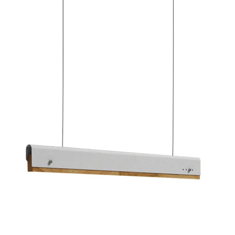 342-000060 Φωτιστικό οροφής Rafmole pakoworld Led λευκό μέταλλο-ξύλο 120x7.5εκ - Image 1