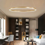 Φωτιστικό οροφής Nebrian pakoworld led μέταλλο χρυσό Φ60x15εκ - Image 2
