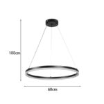 Φωτιστικό οροφής Nebrian pakoworld led μέταλλο μαύρο Φ60x15εκ - Image 3