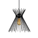 Φωτιστικό οροφής Candle I pakoworld E27 μέταλλο μαύρο Φ25x30εκ
