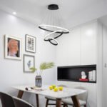 Φωτιστικό οροφής Rings pakoworld led μέταλλο μαύρο Φ60x100εκ - Image 2