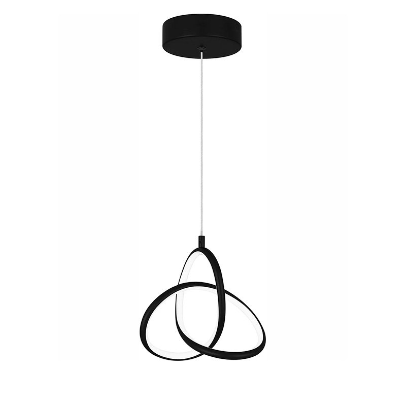 342-000132 Φωτιστικό οροφής Trinity pakoworld led μέταλλο μαύρο Φ22x100εκ - Image 1