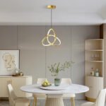 Φωτιστικό οροφής Trinity pakoworld led μέταλλο χρυσό Φ22x100εκ - Image 2