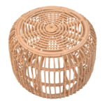 Σκαμπό Rajesty pakoworld rattan σε φυσική απόχρωση Φ60x46εκ - Image 2
