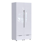 Ντουλάπα δίφυλλη Afina pakoworld mdf σε λευκή glossy απόχρωση 100x57x213εκ - Image 2