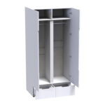 Ντουλάπα δίφυλλη Afina pakoworld mdf σε λευκή glossy απόχρωση 100x57x213εκ - Image 3