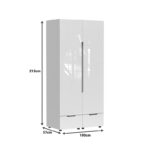Ντουλάπα δίφυλλη Afina pakoworld mdf σε λευκή glossy απόχρωση 100x57x213εκ - Image 7