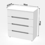 Συρταριέρα Afina pakoworld mdf σε λευκή glossy απόχρωση 90x44x101εκ - Image 6