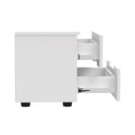 Κομοδίνο Afina pakoworld mdf σε λευκή glossy απόχρωση 50x35x41εκ - Image 4
