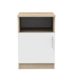 Κομοδίνο Galdi pakoworld σε sonoma-λευκή απόχρωση 40x45x60εκ - Image 2