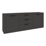 Μπουφές Doha pakoworld σε ανθρακί απόχρωση 210x45x80.5εκ - Image 2