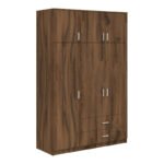 Ντουλάπα τρίφυλλη με συρτάρια Royal pakoworld καρυδι-oak 150x58x230εκ - Image 2