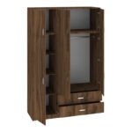 Ντουλάπα τρίφυλλη με συρτάρια Royal pakoworld καρυδι-oak 150x58x230εκ - Image 3