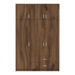 Ντουλάπα τρίφυλλη με συρτάρια Royal pakoworld καρυδι-oak 150x58x230εκ - Image 5