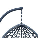 Κούνια φωλιά με βάση Lyere pakoworld μέταλλο ανθρακί pe rattan σε γκρι απόχρωση 120x108x195εκ - Image 6