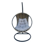 Κούνια φωλιά με βάση Makito pakoworld μέταλλο μαύρο-pvc σε μπεζ- γκρι απόχρωση 100x105x195εκ - Image 2