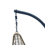 Κούνια φωλιά με βάση Soleil pakoworld μέταλλο μαύρο- pe rattan φυσικό με μαύρο μαξιλάρι 120x95x195εκ - Image 3