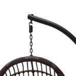 Κούνια φωλιά με βάση Cungo pakoworld μέταλλο καφέ- pe rattan καφέ με μπεζ μαξιλάρι 125x105x195εκ - Image 3
