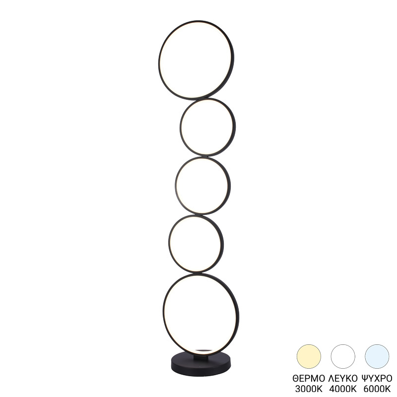 377-000016 Φωτιστικό δαπέδου Chemal pakoworld led μέταλλο σε μαύρη απόχρωση Φ30x130εκ - Image 1
