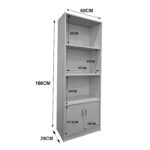 Βιβλιοθήκη Tekaro pakoworld σε λευκή απόχρωση 60x29x166εκ - Image 5