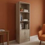 Βιβλιοθήκη Tekaro pakoworld σε sonoma απόχρωση 57x33x180εκ