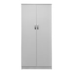 Ντουλάπα δίφυλλη Athos pakoworld σε λευκή απόχρωση 80x42x180εκ - Image 4