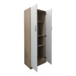 Ντουλάπα δίφυλλη Athos pakoworld σε sonoma-λευκή απόχρωση 60x42x180εκ - Image 2