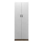 Ντουλάπα δίφυλλη Athos pakoworld σε sonoma-λευκή απόχρωση 60x42x180εκ - Image 4