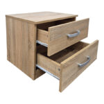 Κομοδίνο Athos pakoworld σε sonoma απόχρωση 48x40x41.5εκ - Image 2