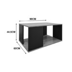 Τραπέζι σαλονιού Zelegan pakoworld sonoma-ανθρακί 90x90x44.5εκ - Image 5