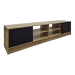 Έπιπλο τηλεόρασης Tivia pakoworld sonoma-ανθρακί 180x35x41.5εκ - Image 3