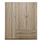 Ντουλάπα τρίφυλλη με 2 συρτάρια Alvia pakoworld sonoma 150x51x180εκ - Image 4